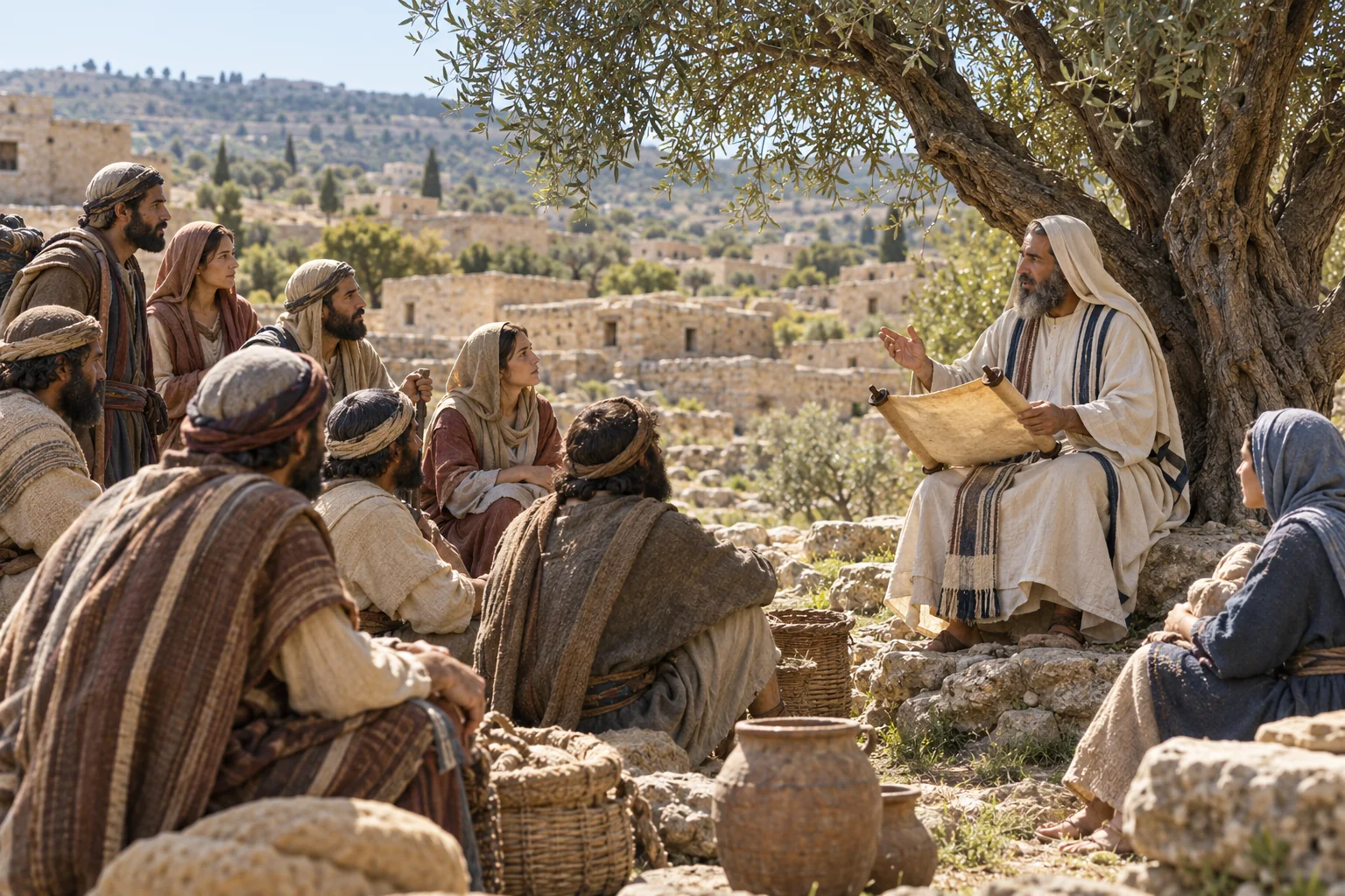 Beeld bij 2 Koningen 17: Een teruggekeerde priester onderwijst de nieuwe bewoners in Bethel.