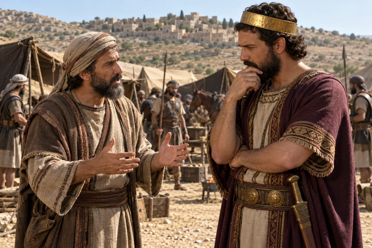Beeld bij 2 Kronieken 25: Een man van God waarschuwt Amazia