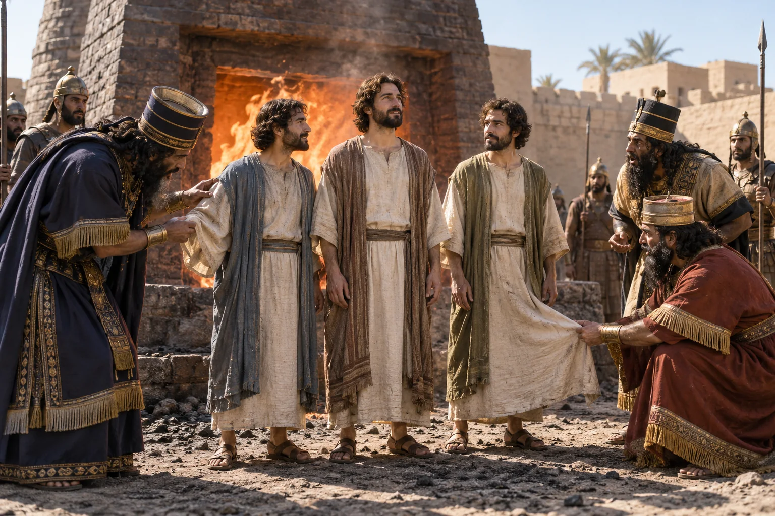 Beeld bij Daniel 3: Ongedeerd na het vuur