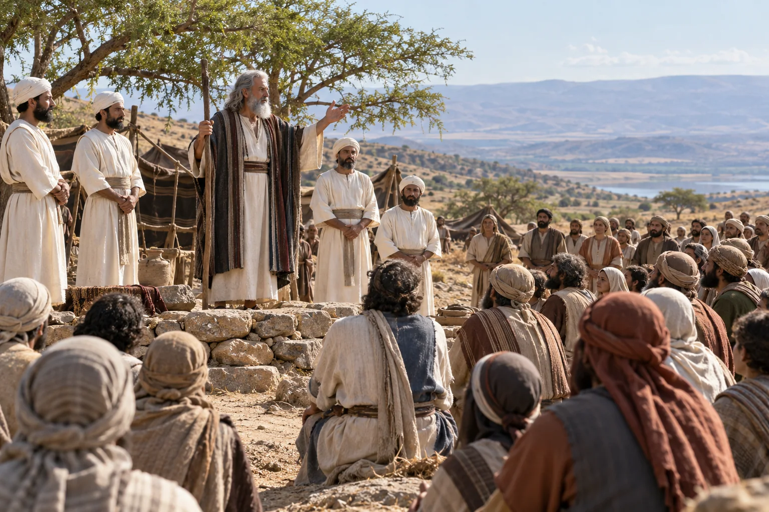 Beeld bij Deuteronomium 27: Luister, Israël