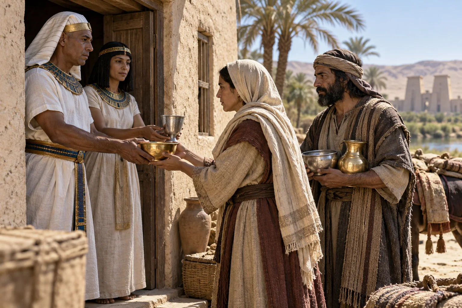 Beeld bij Exodus 11: Het volk vraagt zilver en goud