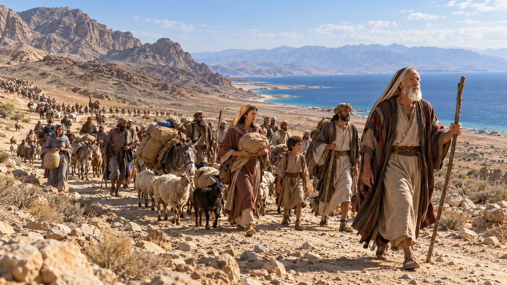 Beeld bij Exodus 13: Langs de woestijn naar de zee