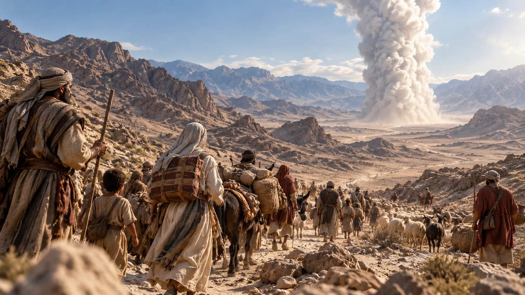 Beeld bij Exodus 13: De wolkkolom wijst de weg