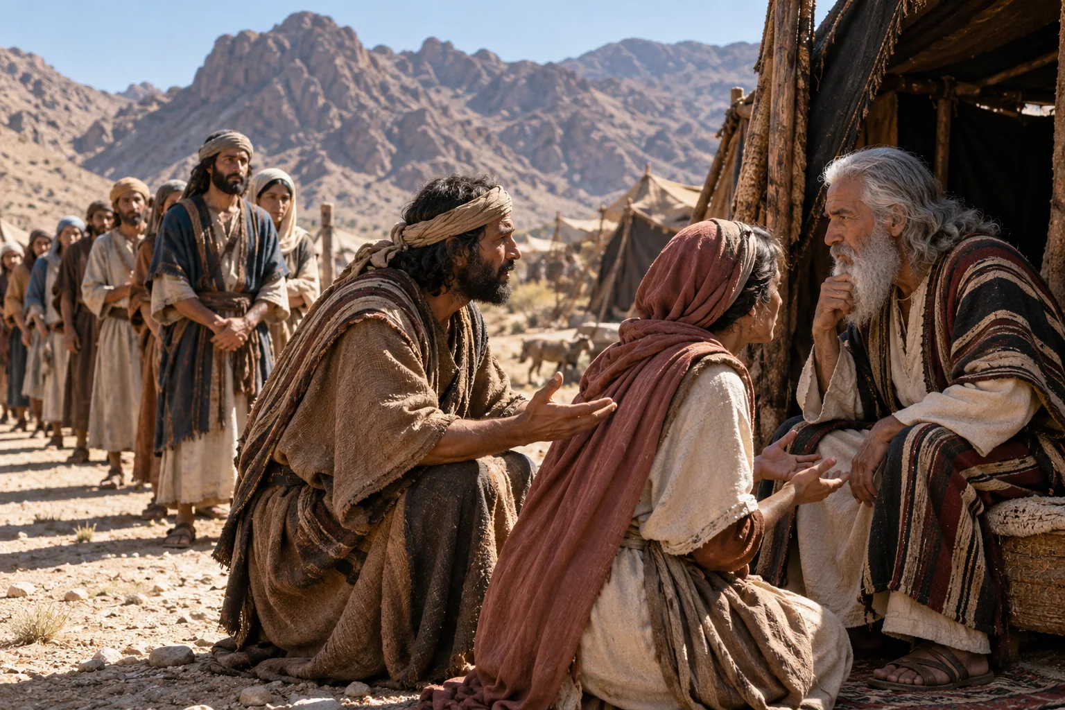 Beeld bij Exodus 18: Mozes spreekt recht over het volk