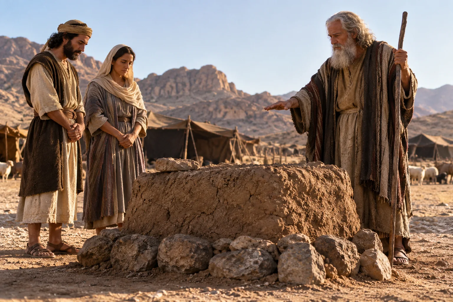 Beeld bij Exodus 20: Een altaar van aarde