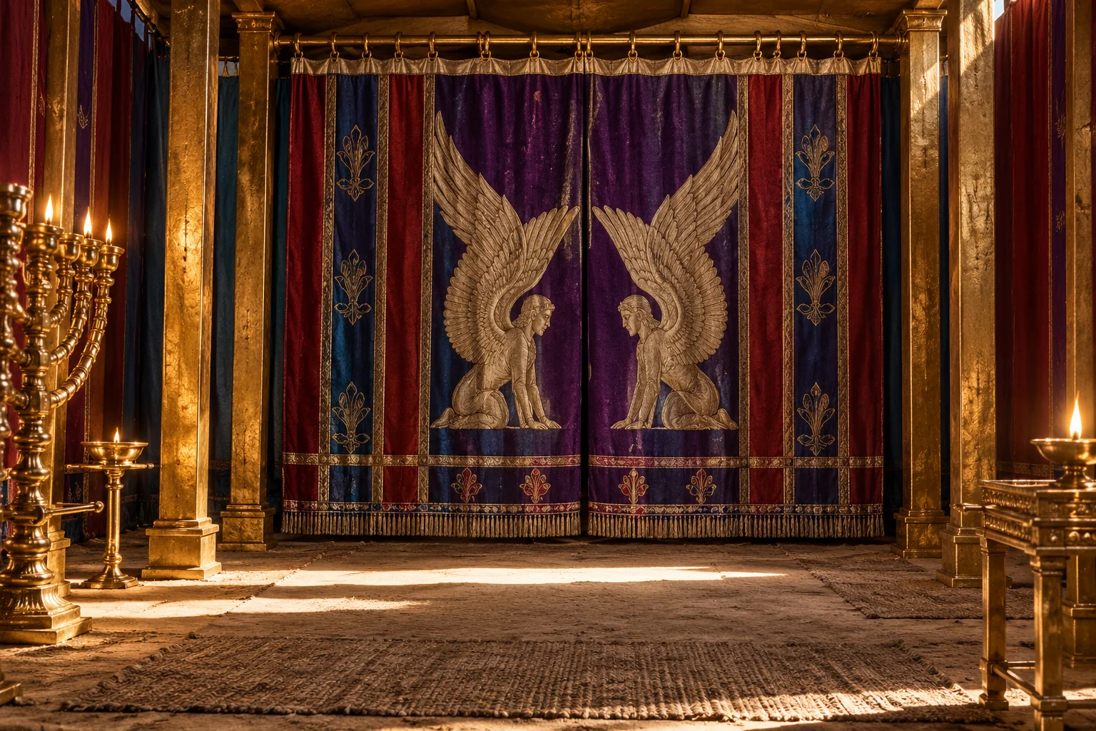 Beeld bij Exodus 26: Het voorhangsel van het heiligdom