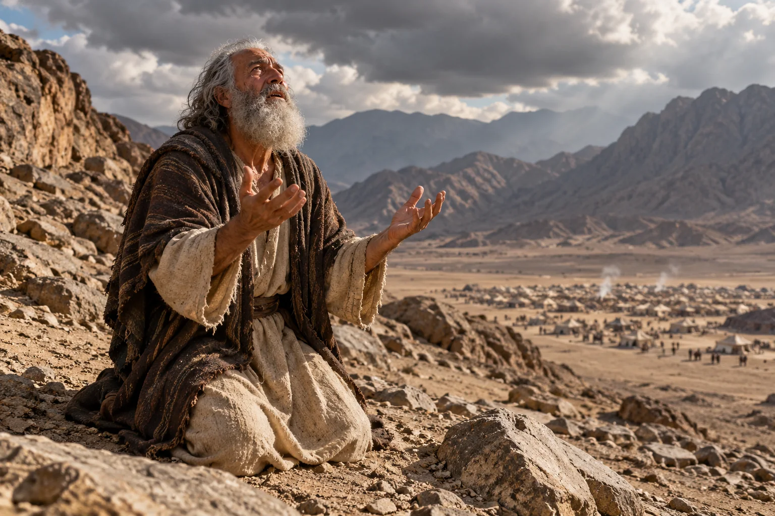 Beeld bij Exodus 32: Mozes pleit voor vergeving
