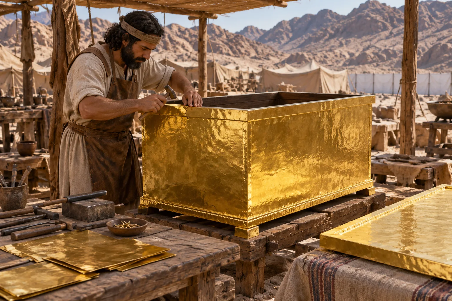 Beeld bij Exodus 37: Bezaleël maakt de ark