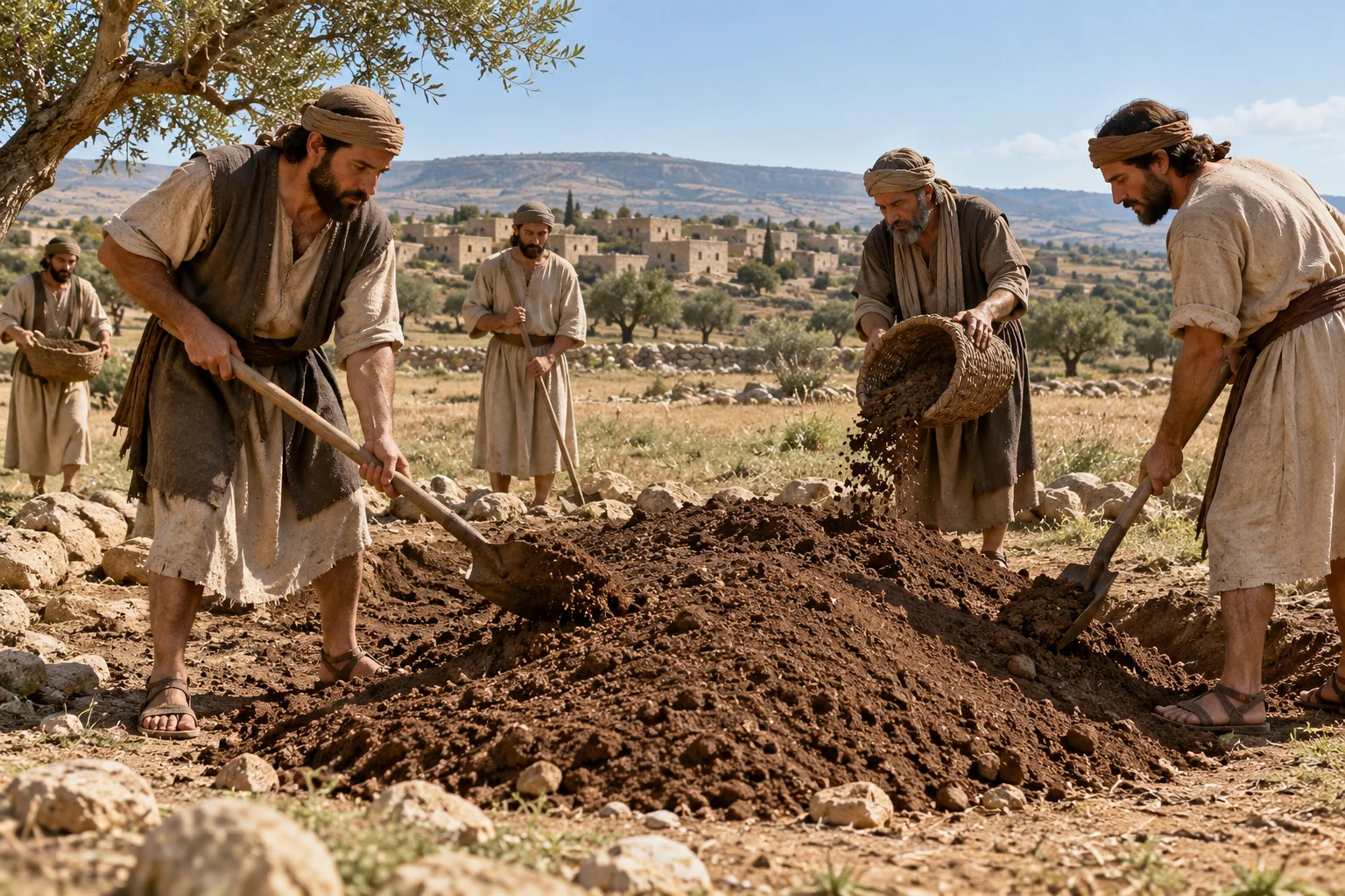 Beeld bij Ezechiel 39: Het land wordt gereinigd