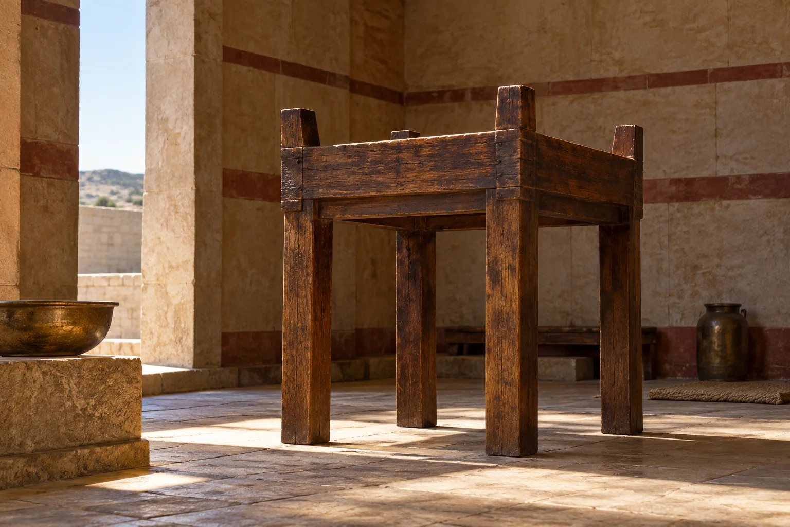 Beeld bij Ezechiel 41: De houten altaartafel