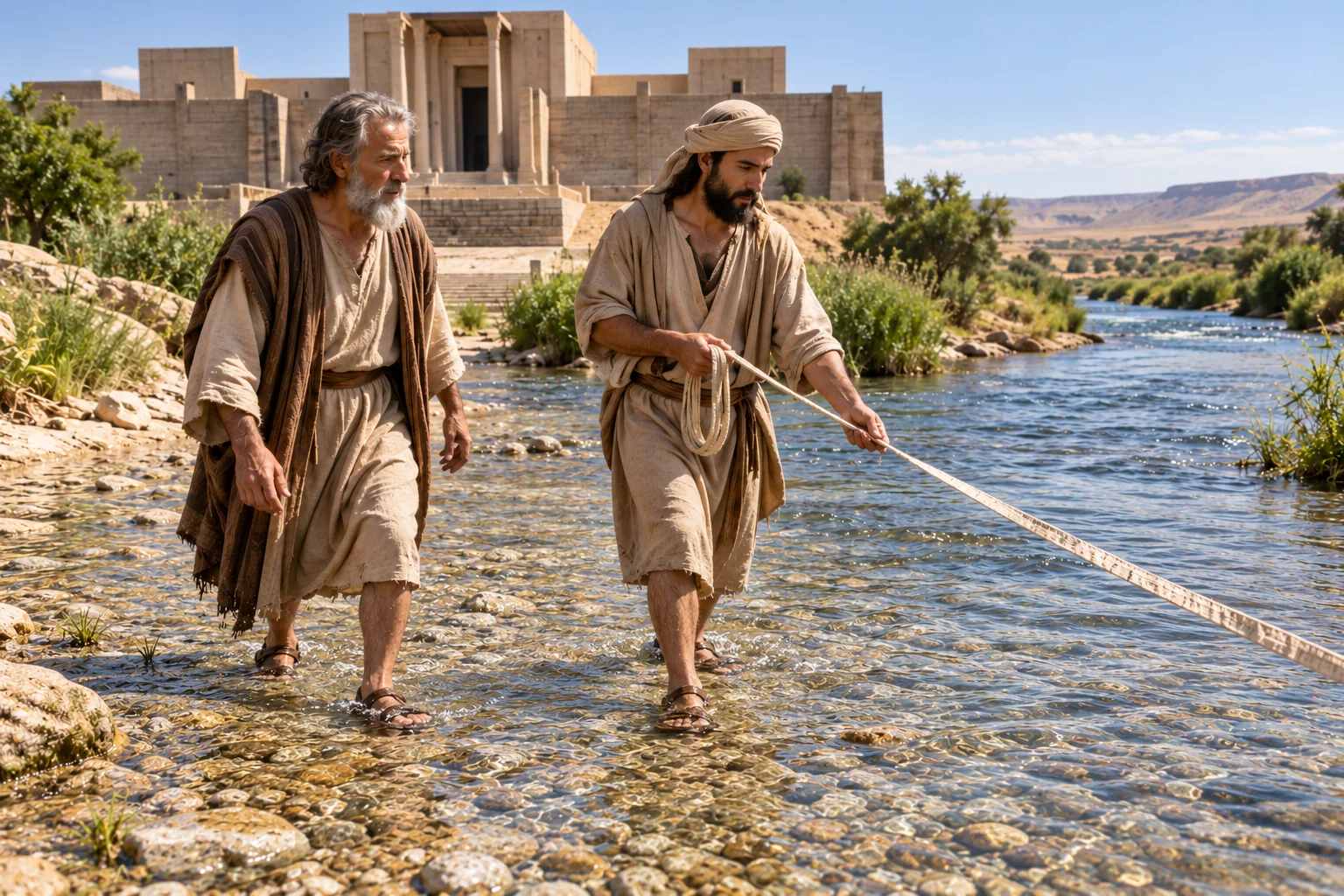 Beeld bij Ezechiel 47: Water tot aan de enkels