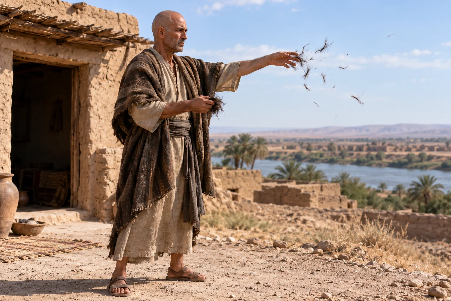 Beeld bij Ezechiel 5: Een deel op de wind