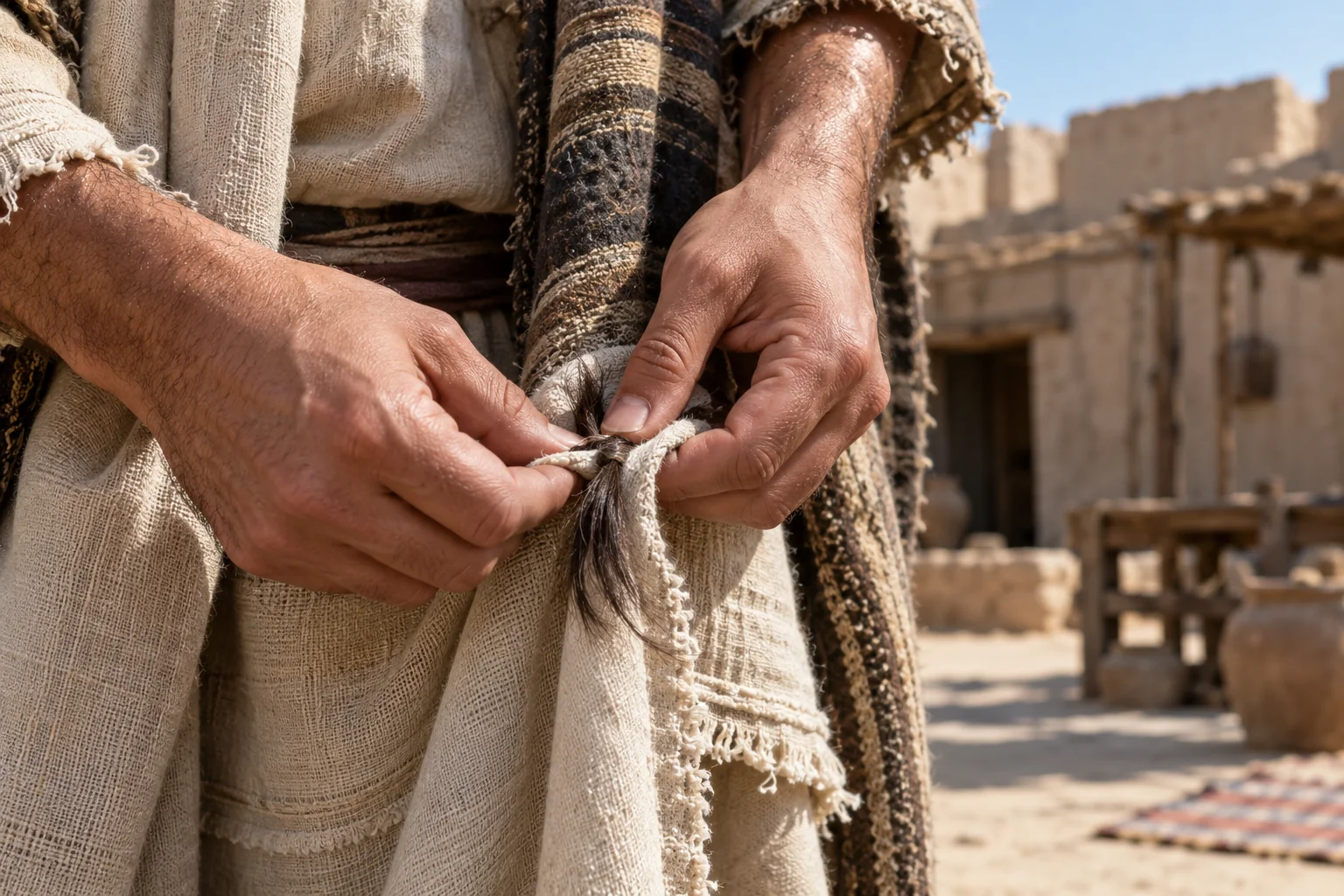 Beeld bij Ezechiel 5: Een klein deel wordt bewaard