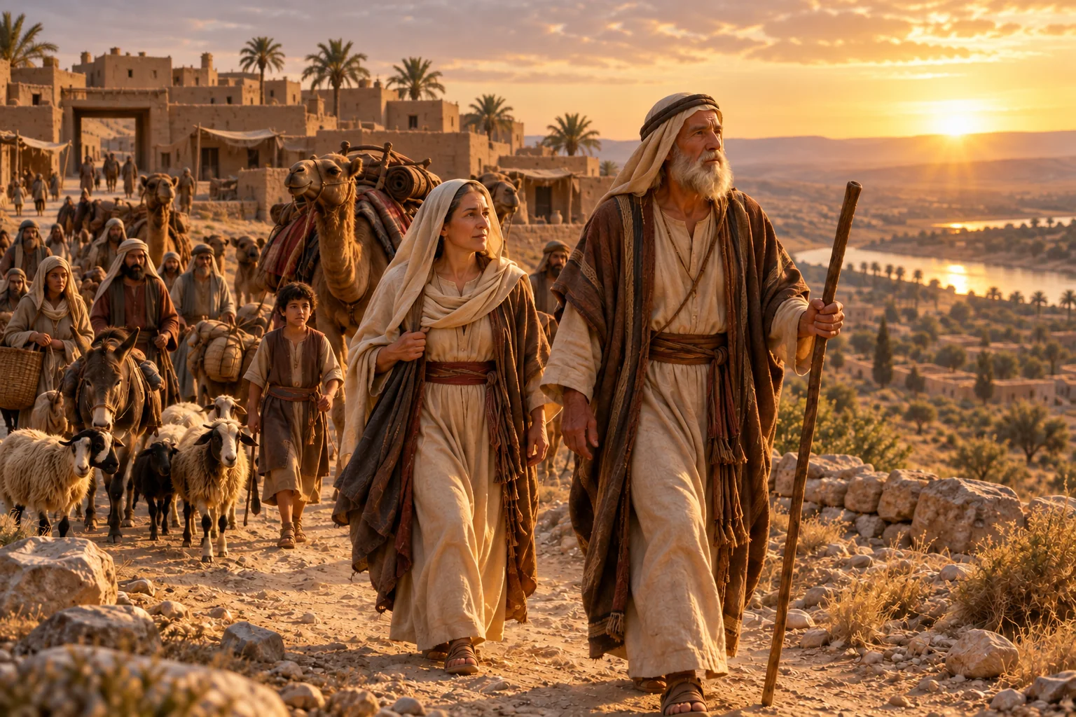 Beeld bij Genesis 12: abram vertrekt uit haran