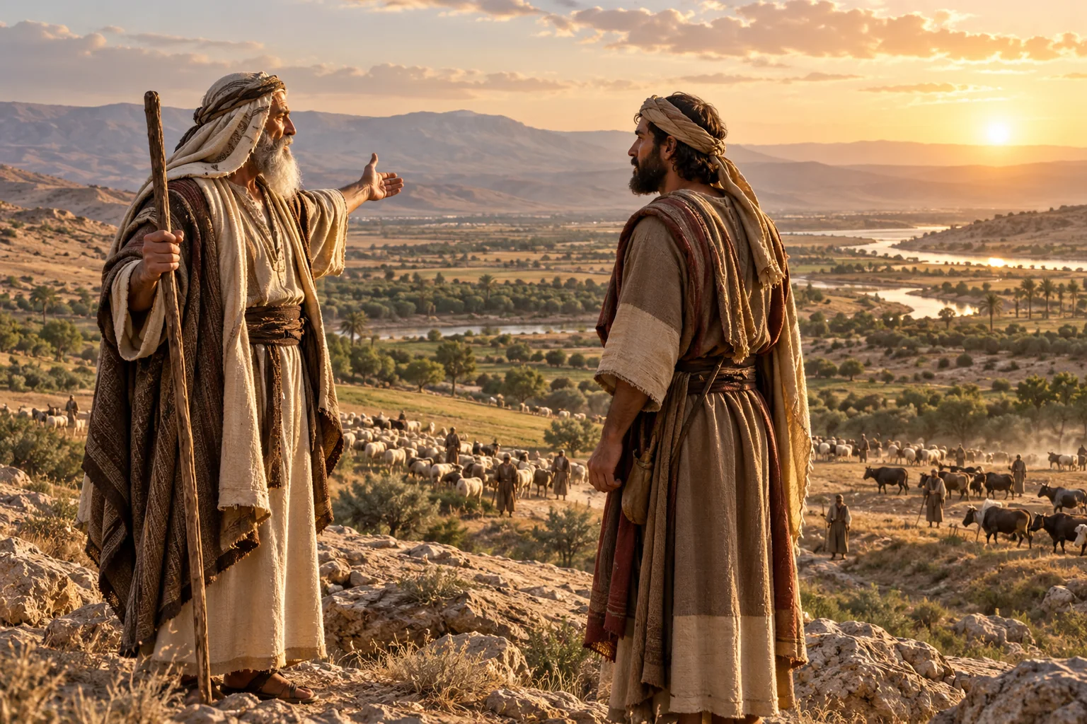 Beeld bij Genesis 13: abram en lot scheiden