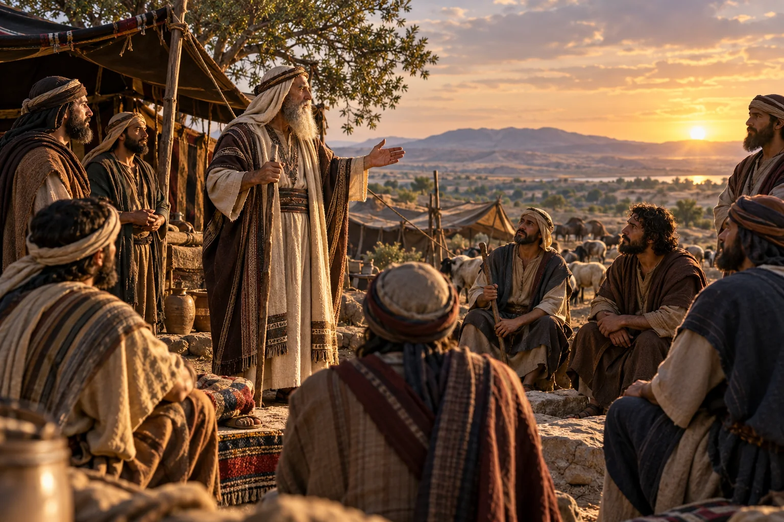 Beeld bij Genesis 17: abraham verzamelt zijn huis