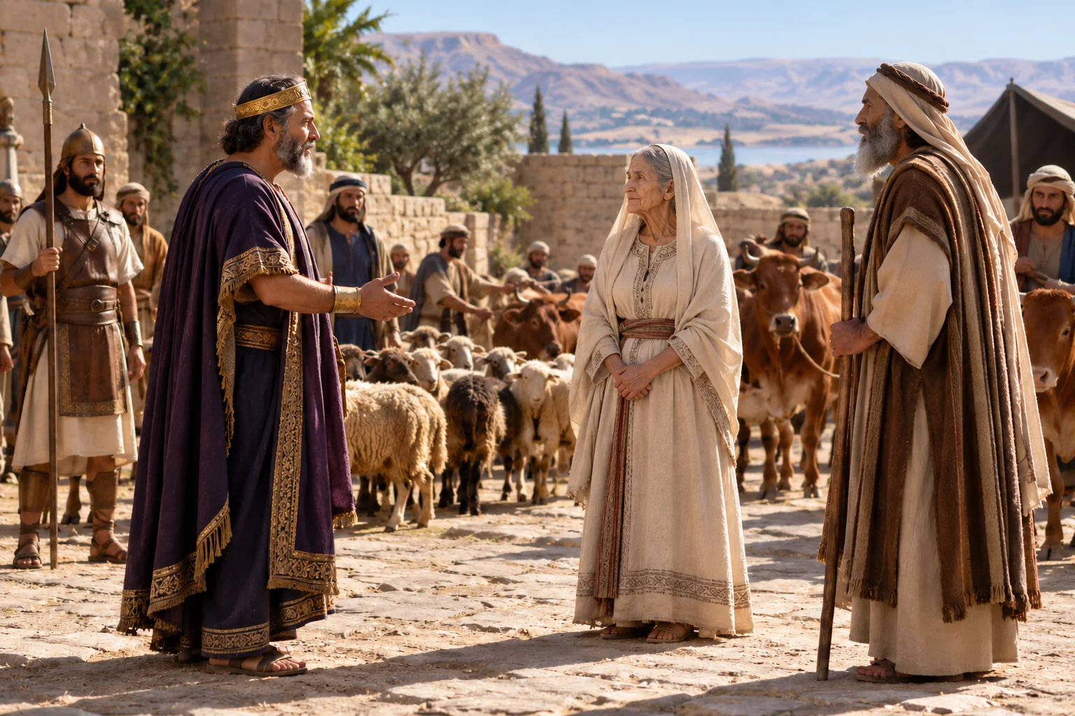 Beeld bij Genesis 20: abimelech herstelt sara