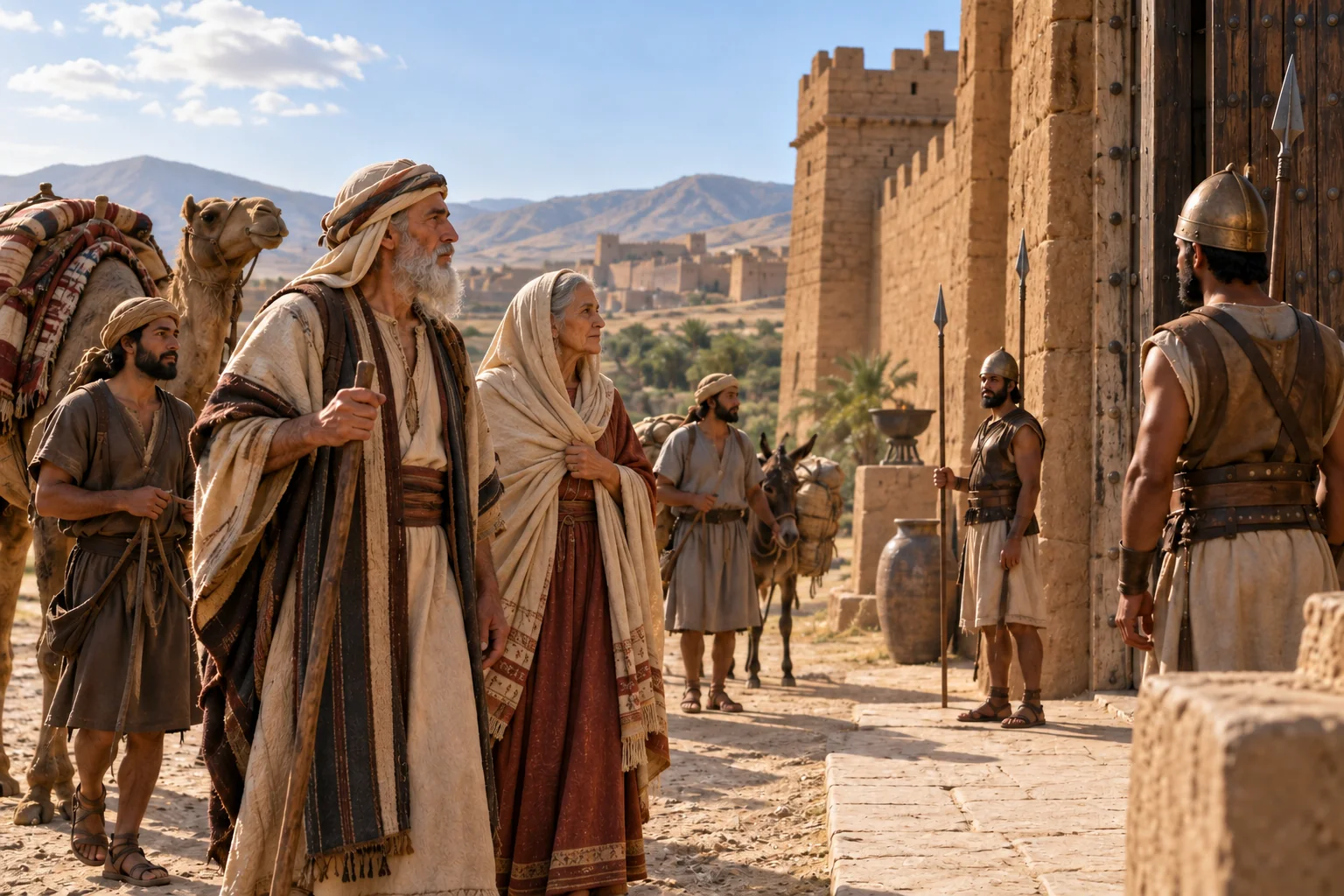 Beeld bij Genesis 20: abraham en sara in gerar