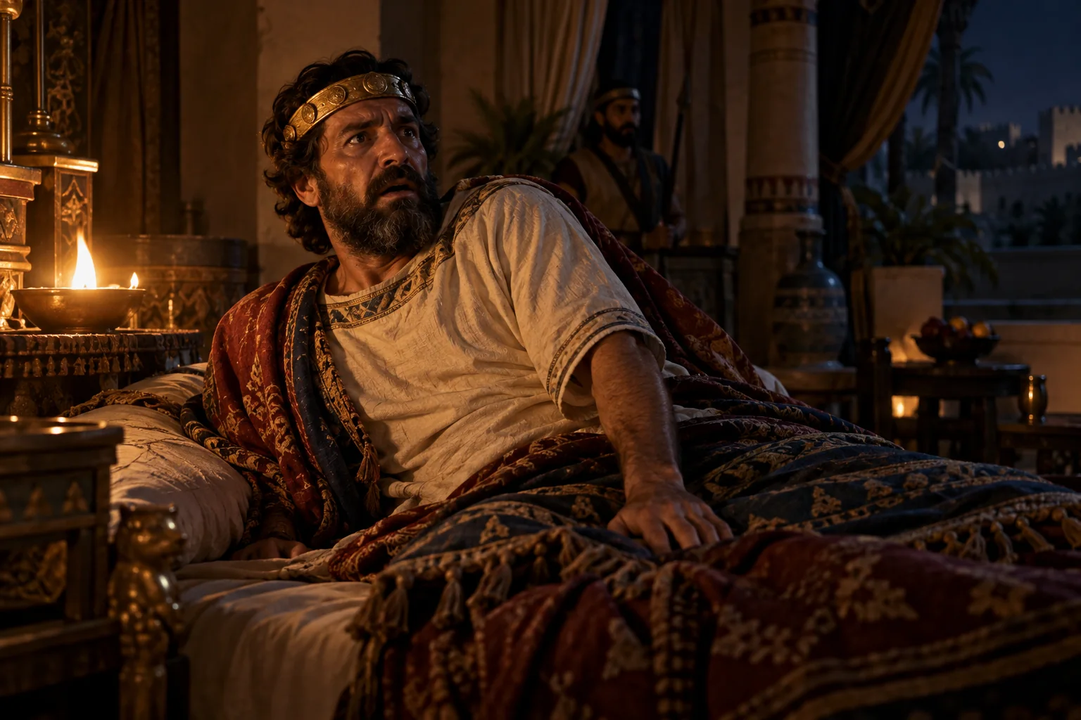Beeld bij Genesis 20: abimelech schrikt wakker