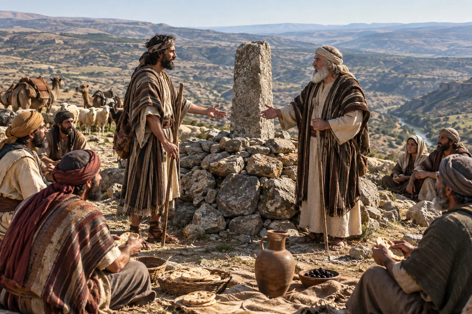 Beeld bij Genesis 31: de steenhoop als getuige