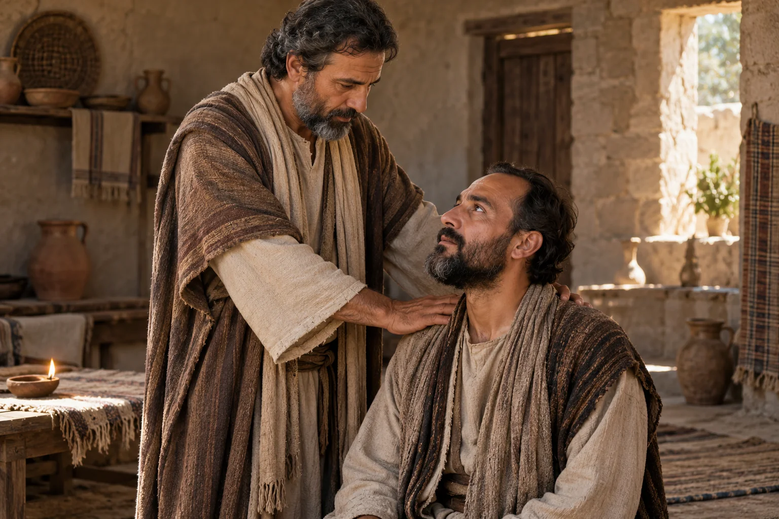 Beeld bij Handelingen 9: Ananias bezoekt Saulus