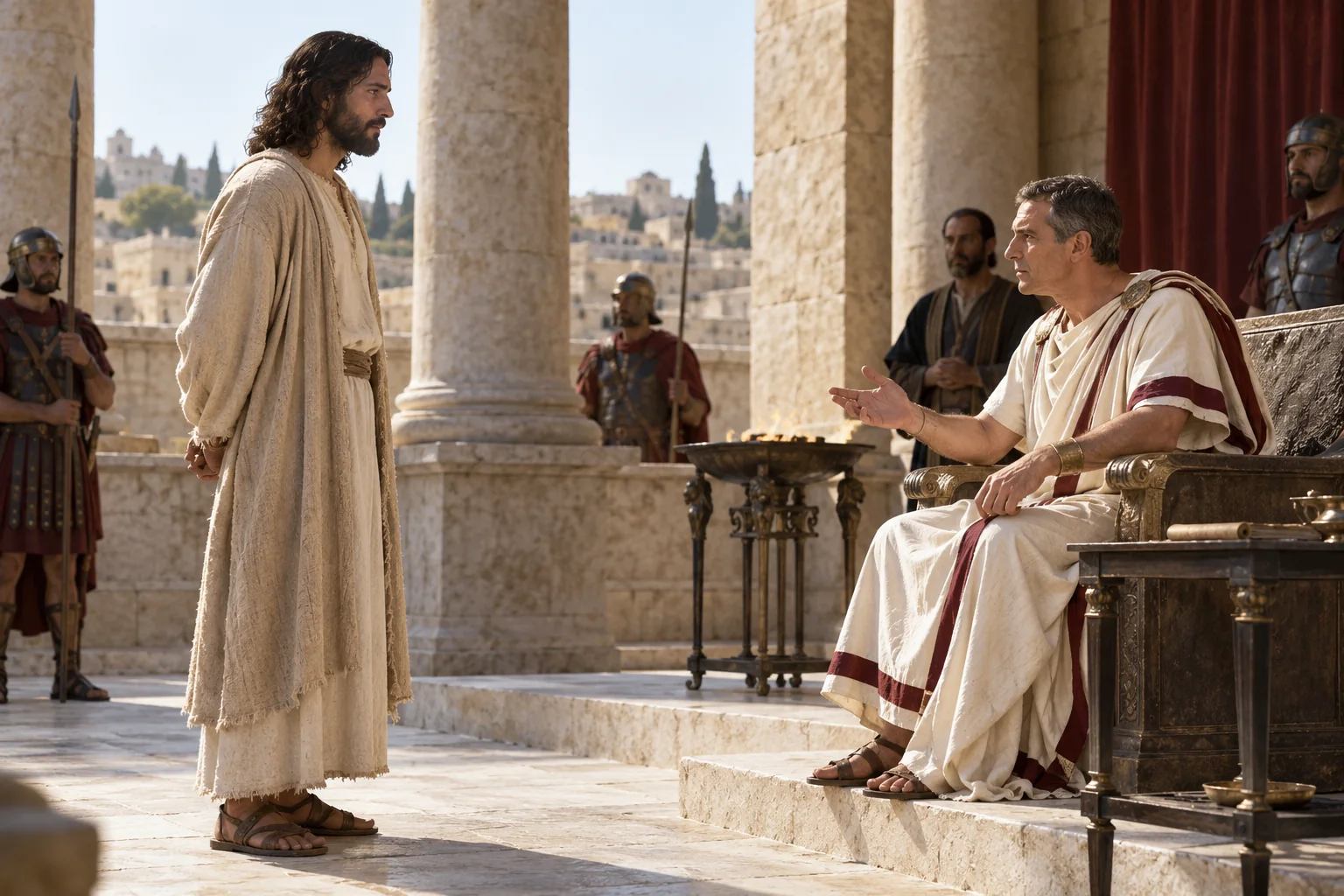 Beeld bij Johannes 18: Jezus antwoordt Pilatus