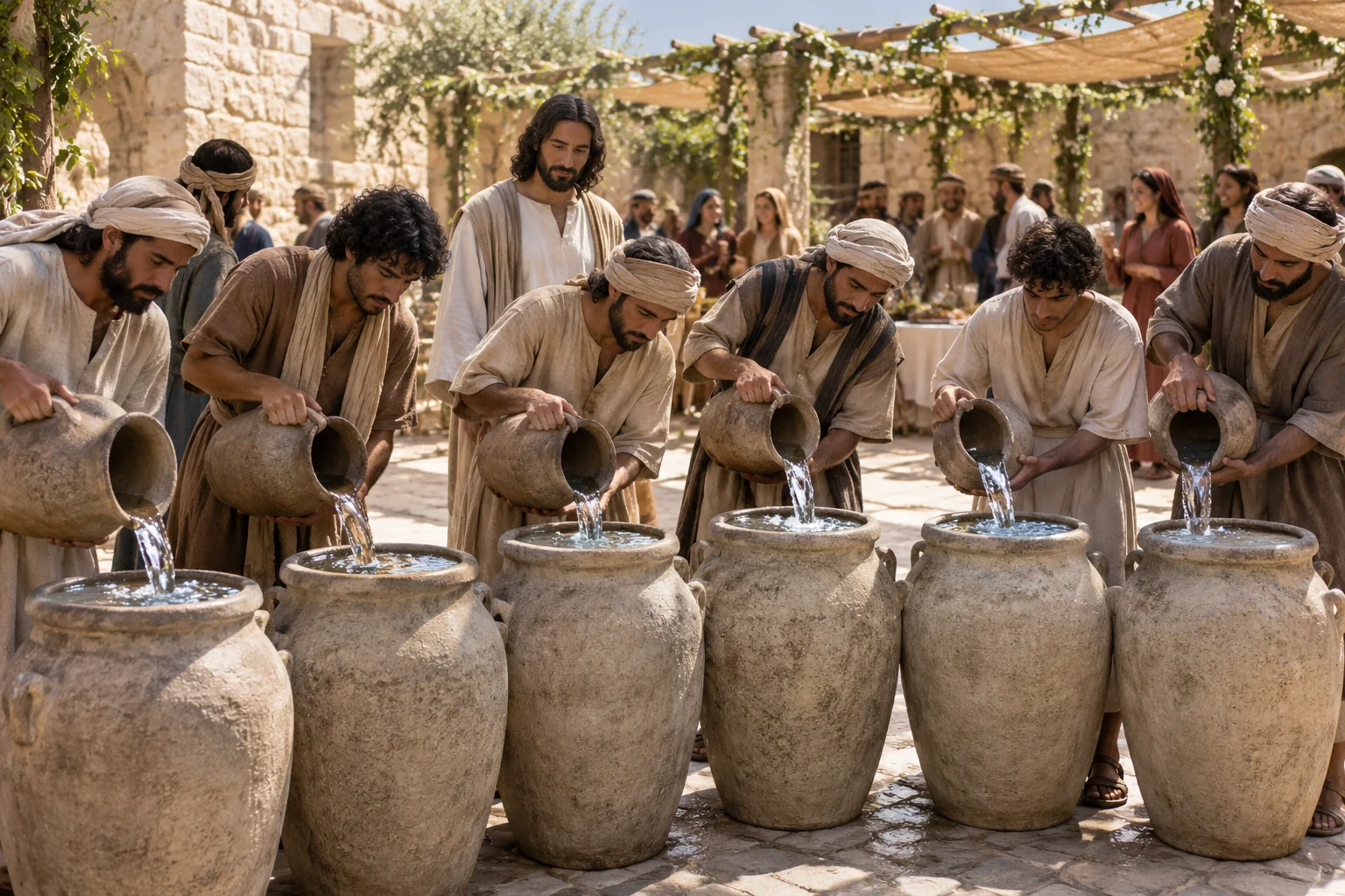 Beeld bij Johannes 2: Zes stenen watervaten