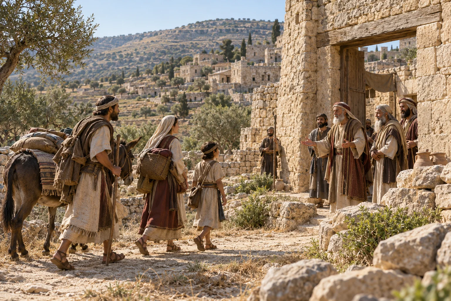 Beeld bij Jozua 20: Hebron wordt als vrijstad aangewezen.