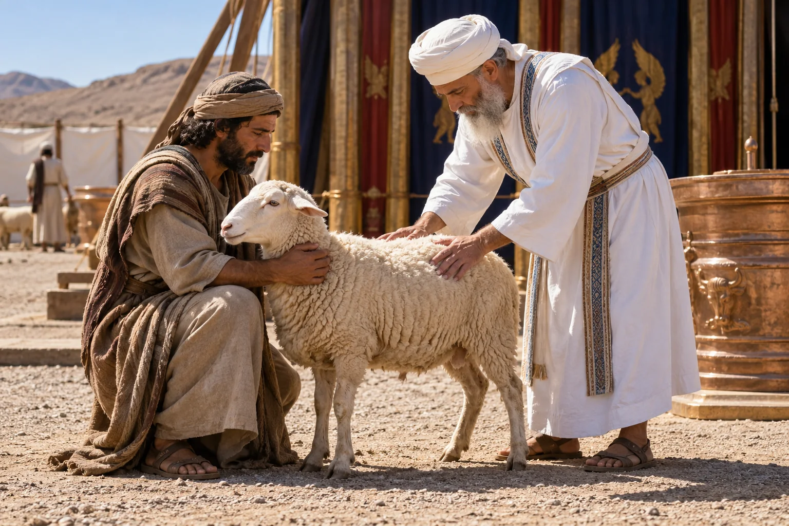 Beeld bij Leviticus 22: Een volkomen dier voor het dankoffer