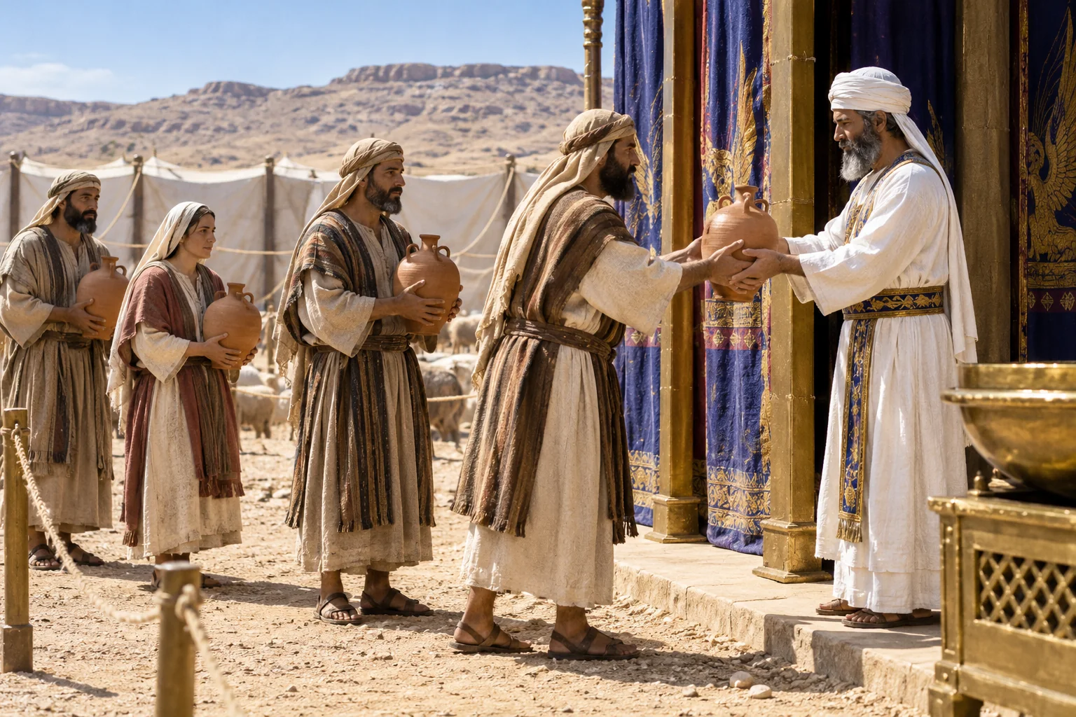Beeld bij Leviticus 24: Zuivere olijfolie voor het licht