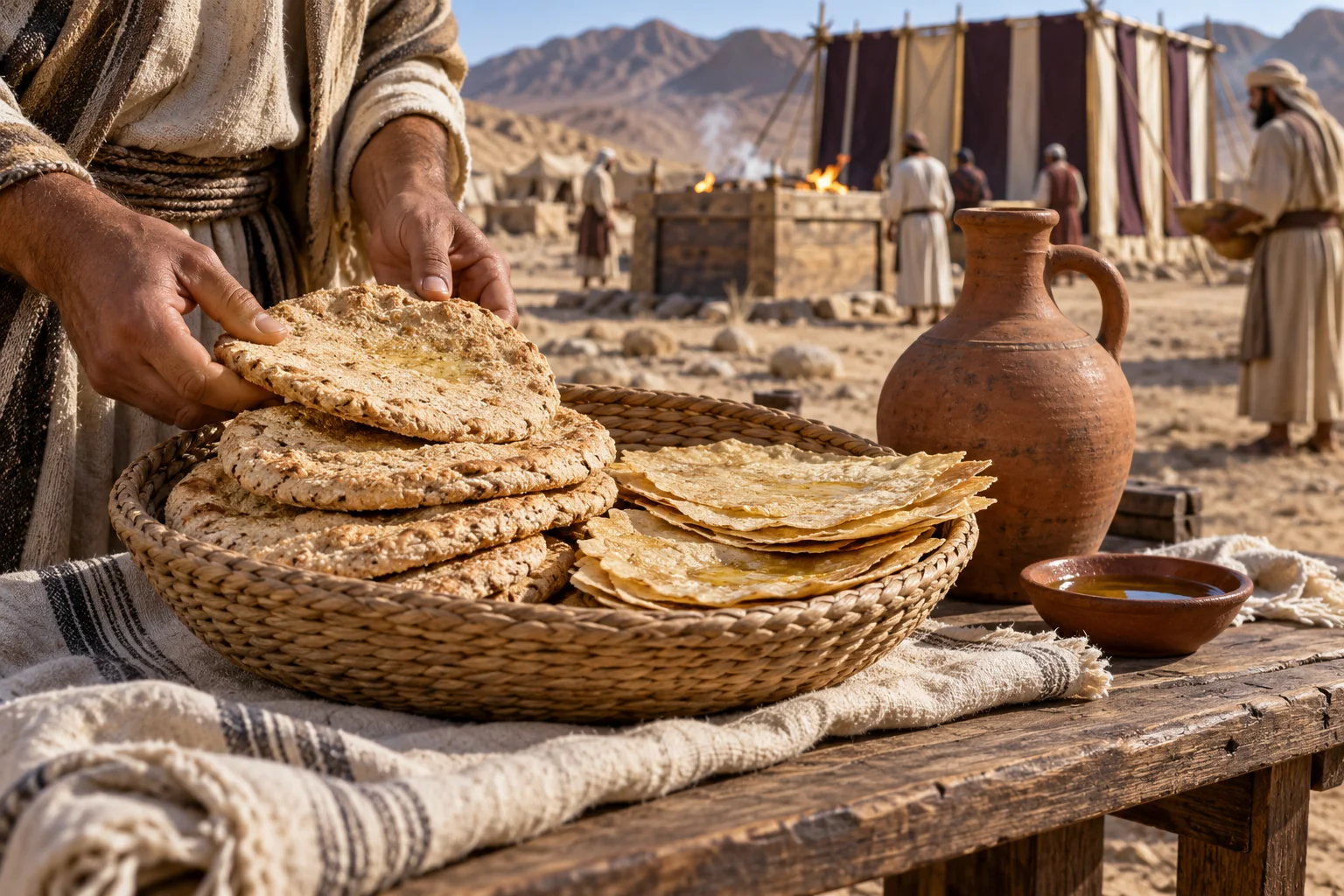 Beeld bij Leviticus 7: Broden voor het lofoffer