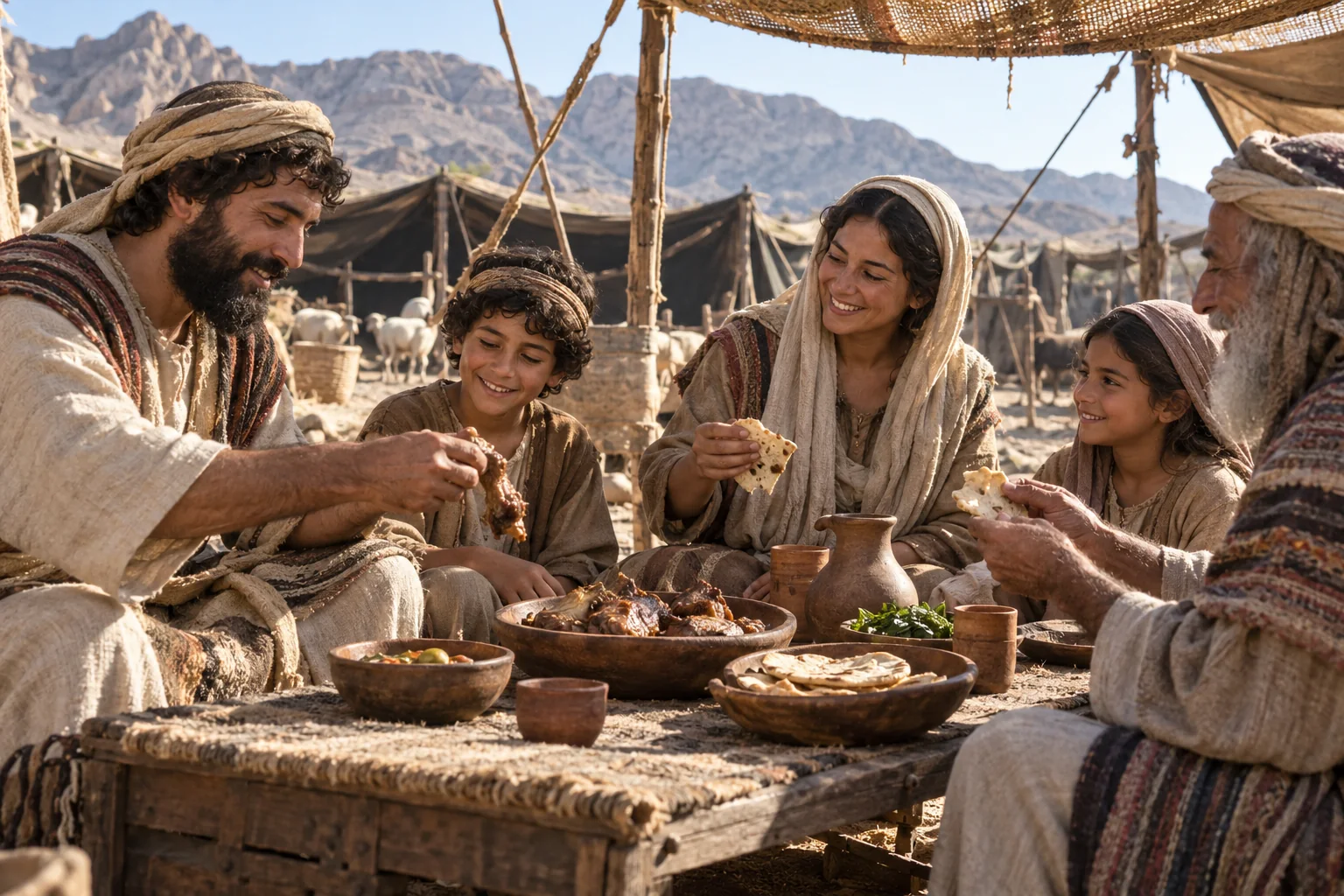 Beeld bij Leviticus 7: De dankmaaltijd op de dag van het offer