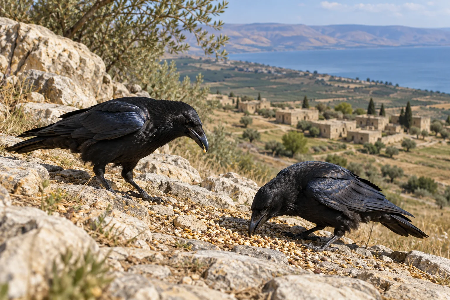 Beeld bij Lukas 12: De raven vinden voedsel