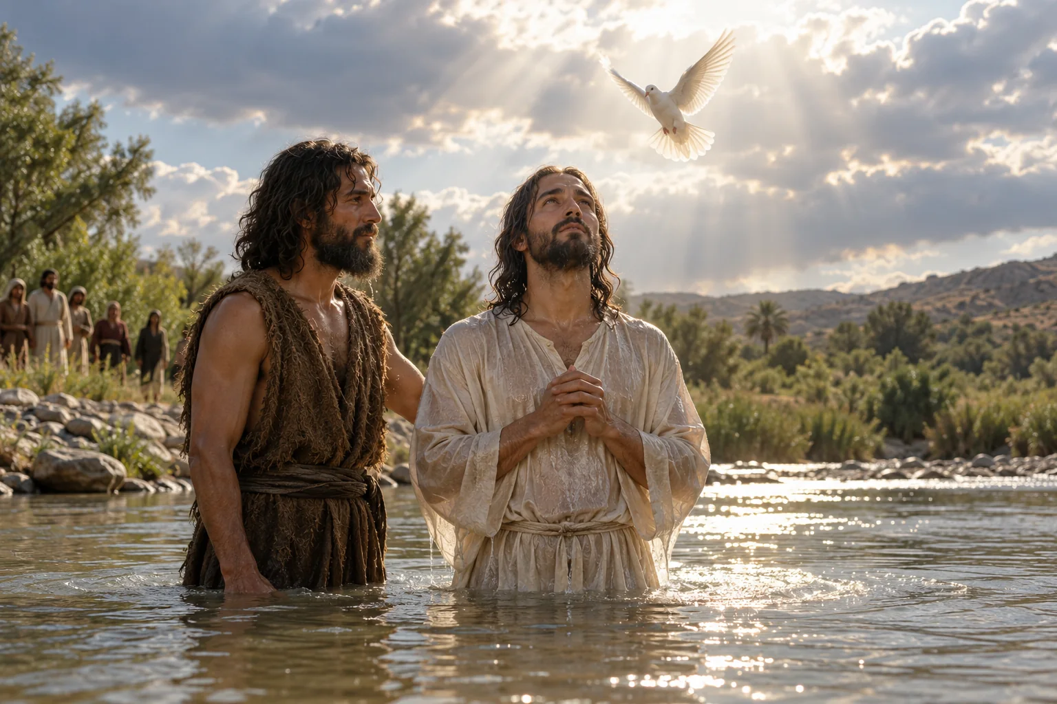 Beeld bij Lukas 3: Jezus bidt bij zijn doop
