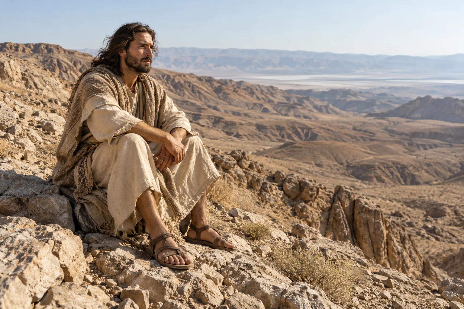 Beeld bij Mattheus 4: Jezus in de woestijn