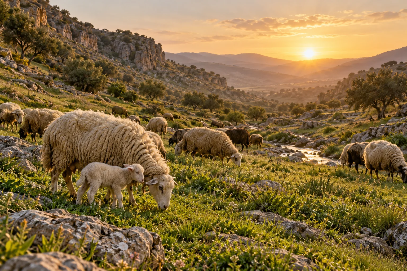 Beeld bij Psalmen 100: Beeldspraak: schapen van Gods weide