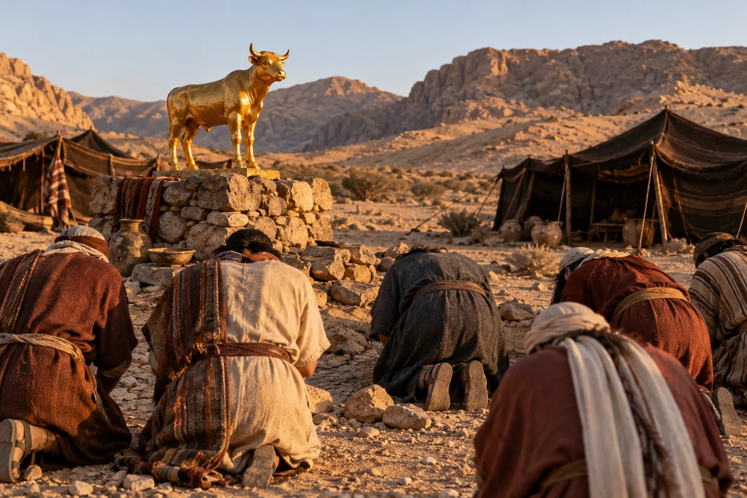 Beeld bij Psalmen 106: Het gouden kalf bij de Horeb