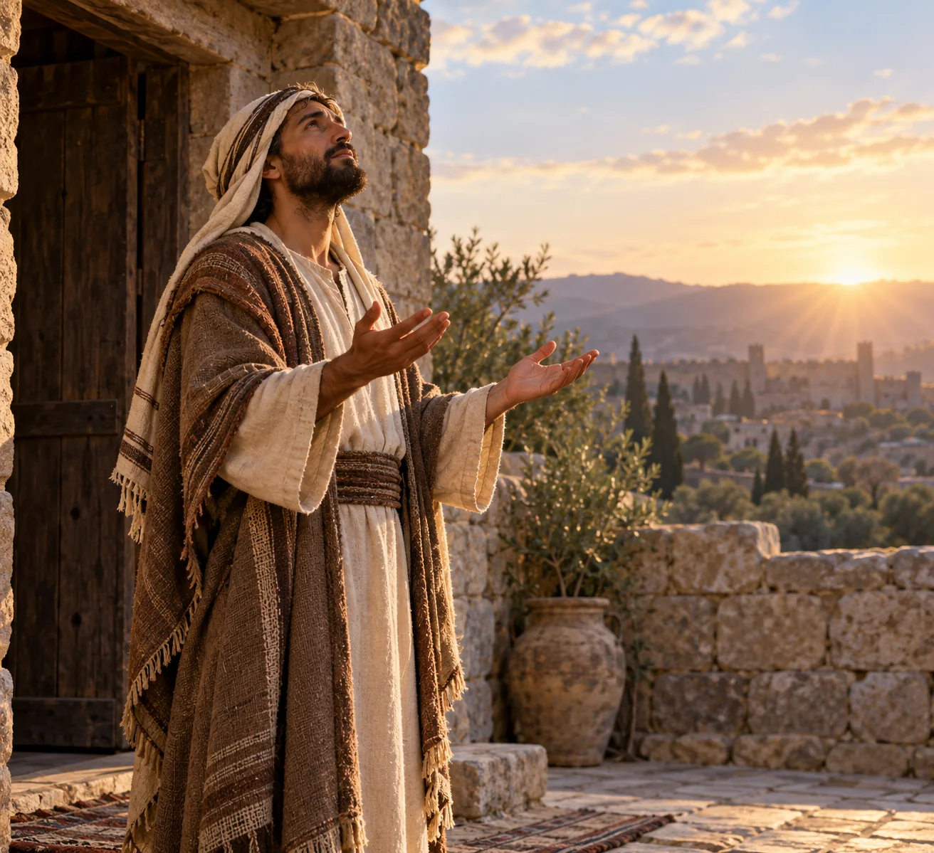 Beeld bij Psalmen 11: Wie oprecht is zoekt Gods gezicht