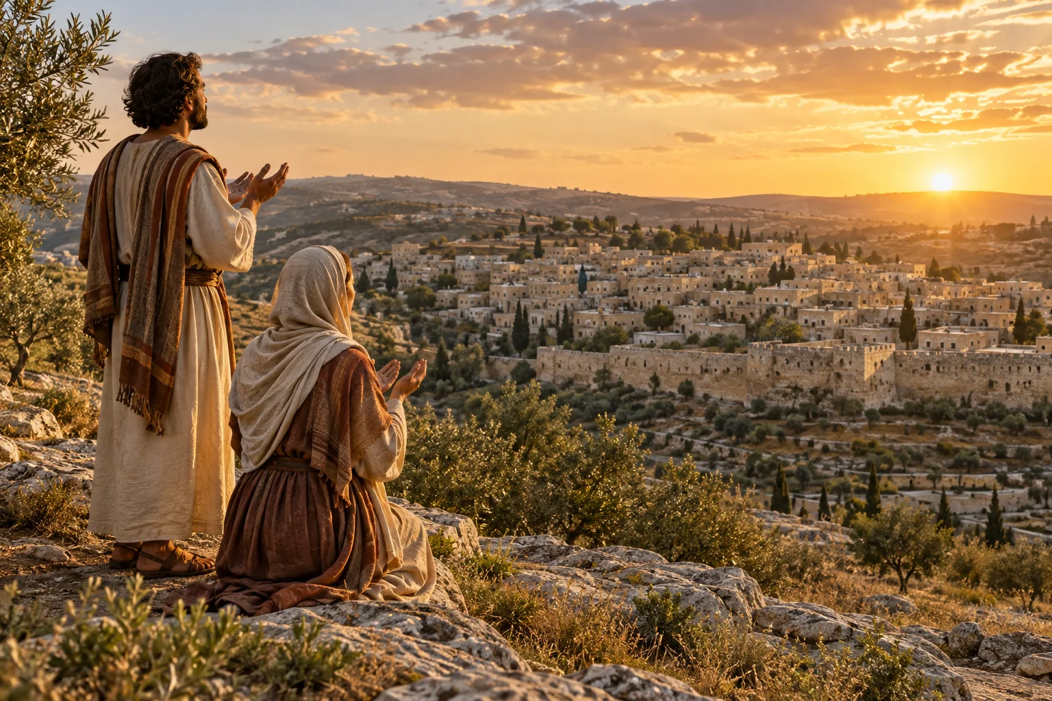 Beeld bij Psalmen 122: Bidden om de vrede van Jeruzalem