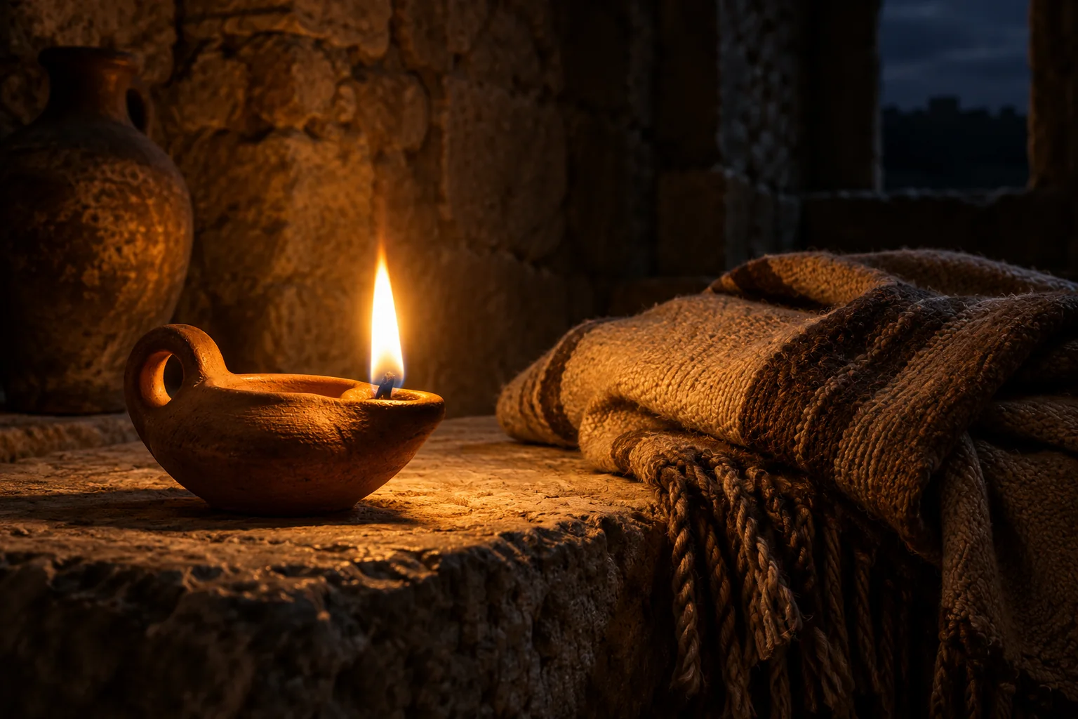 Beeld bij Psalmen 18: Beeldspraak: de lamp die mijn duisternis verlicht