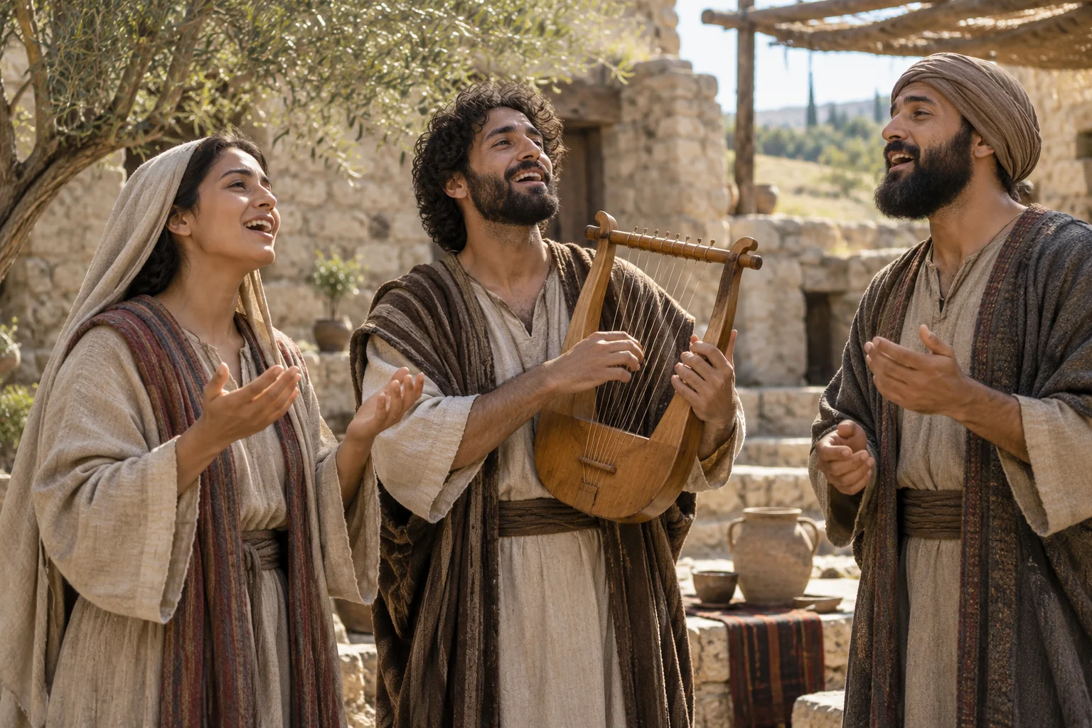 Beeld bij Psalmen 33: Een nieuw lied met een blij geluid