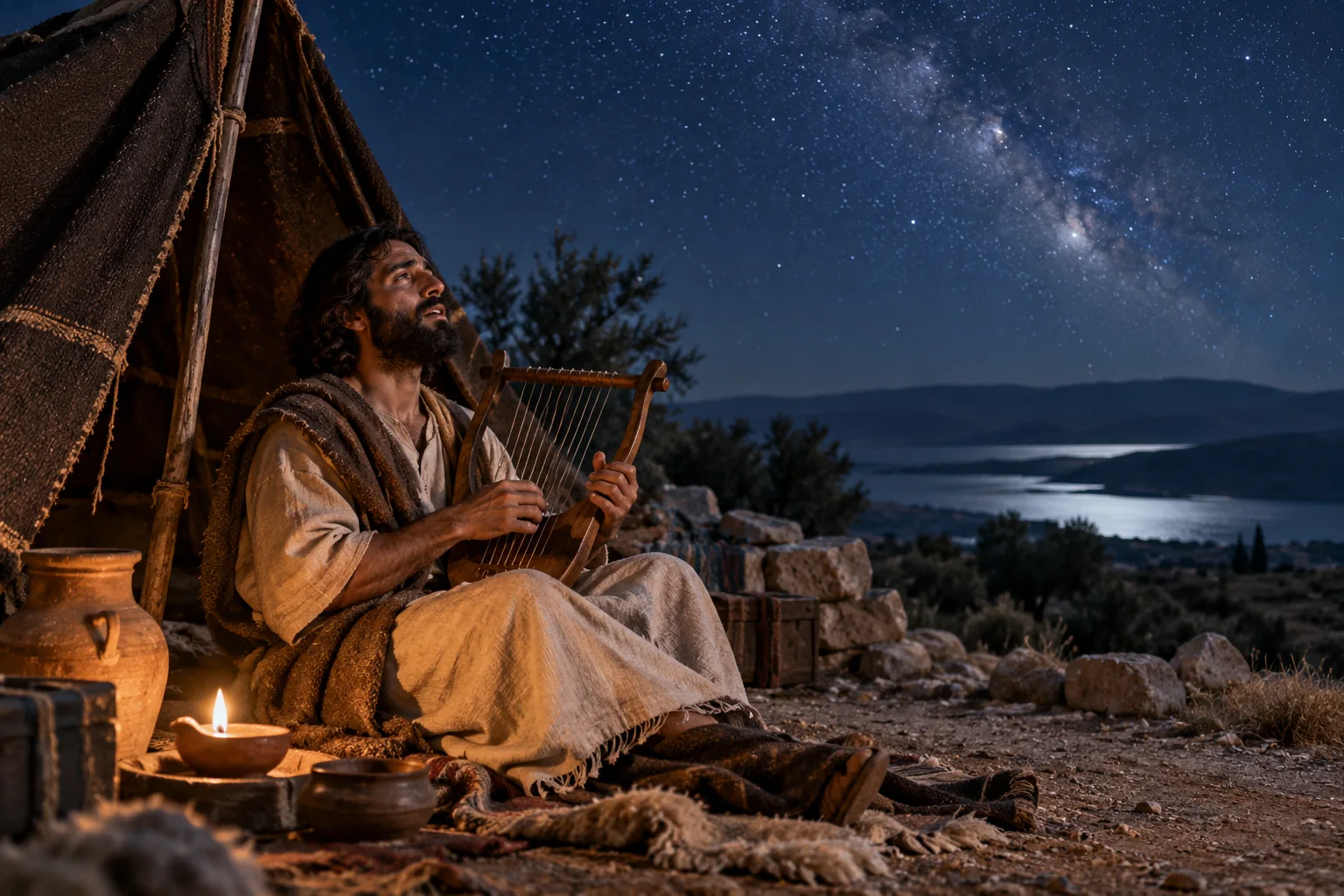 Beeld bij Psalmen 42: Een lied en gebed in de nacht