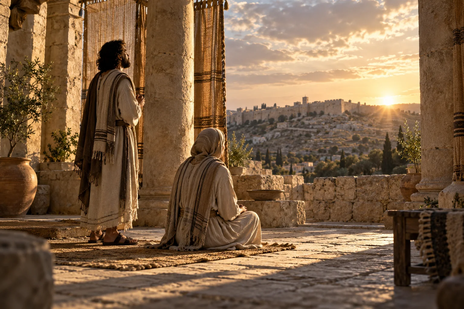 Beeld bij Psalmen 48: In de tempel nadenken over Gods trouw