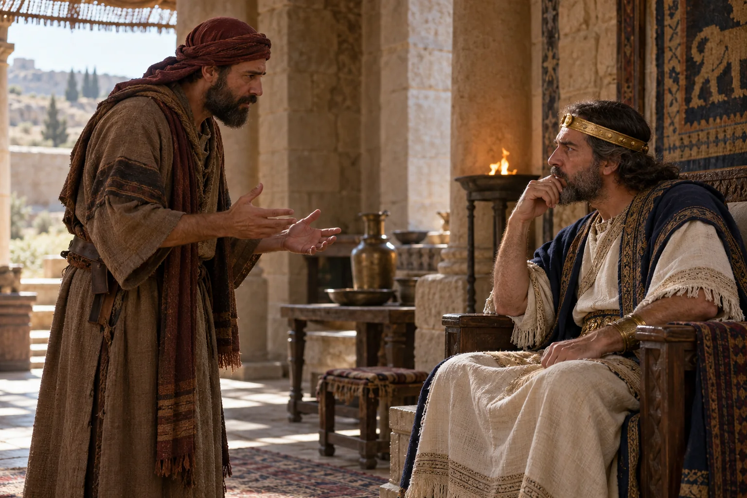 Beeld bij Psalmen 52: Doëg brengt zijn bericht aan Saul