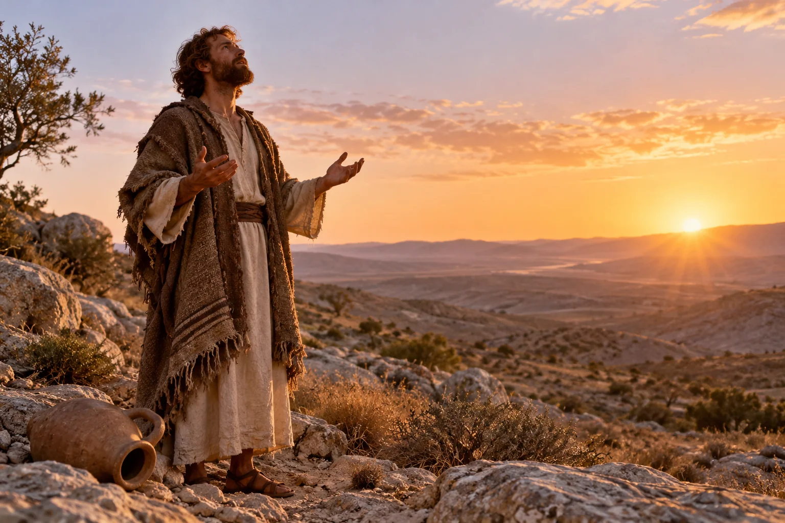 Beeld bij Psalmen 63: David zoekt God in een dor land