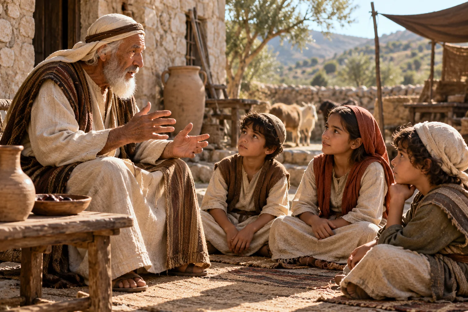 Beeld bij Psalmen 78: Aan de kinderen vertellen wat God deed